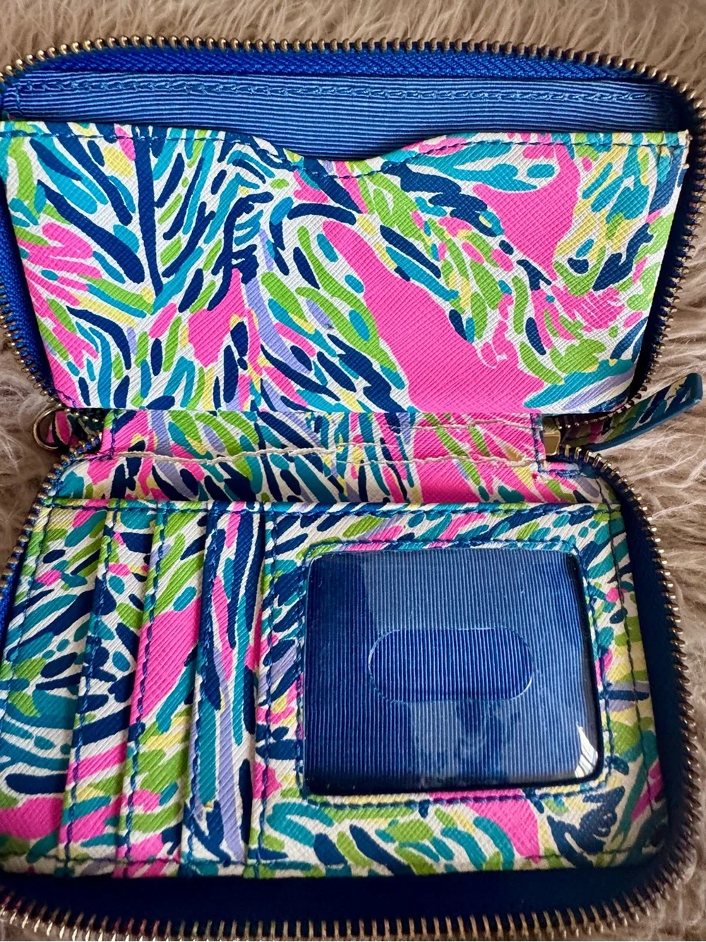 Lilly Pulitzer Pink Multi-Color Zip Wallet